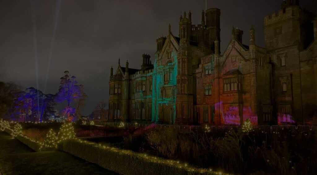Margam Castle illuminated for Luminate